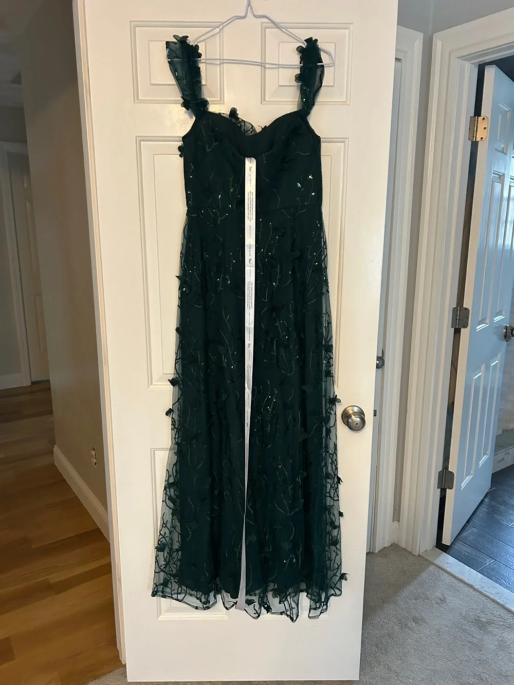 ALFRED SUNG Deep Emerald Green Embellished Maxi Dress - Picture 2 of 2